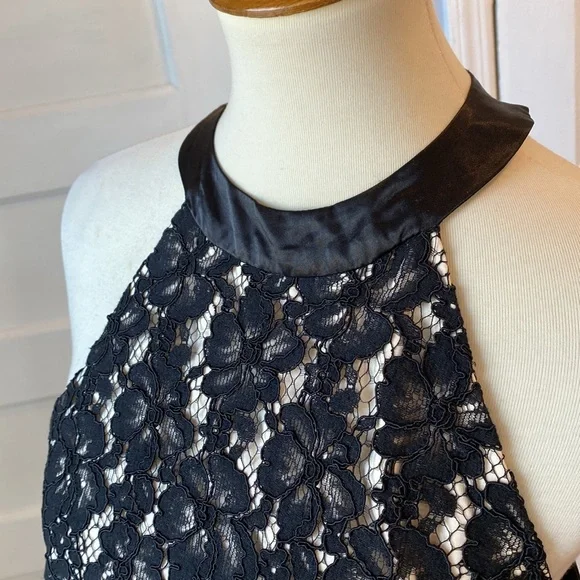 NWT A.B.S. Collection Black Lace Halter Dress, Size 10 - Picture 15 of 17